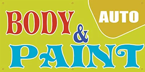Auto Body & Paint Full Color Vinyl Banner. Ready To Use