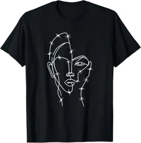 Barbed Wire Minimalist Woman Aesthetic Punk Grunge Goth Girl T-Shirt