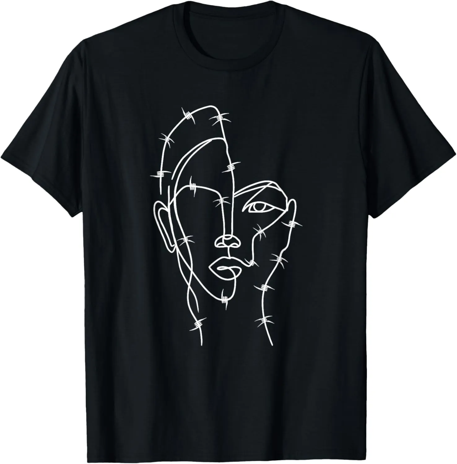 Barbed Wire Minimalist Woman Aesthetic Punk Grunge Goth Girl T-Shirt