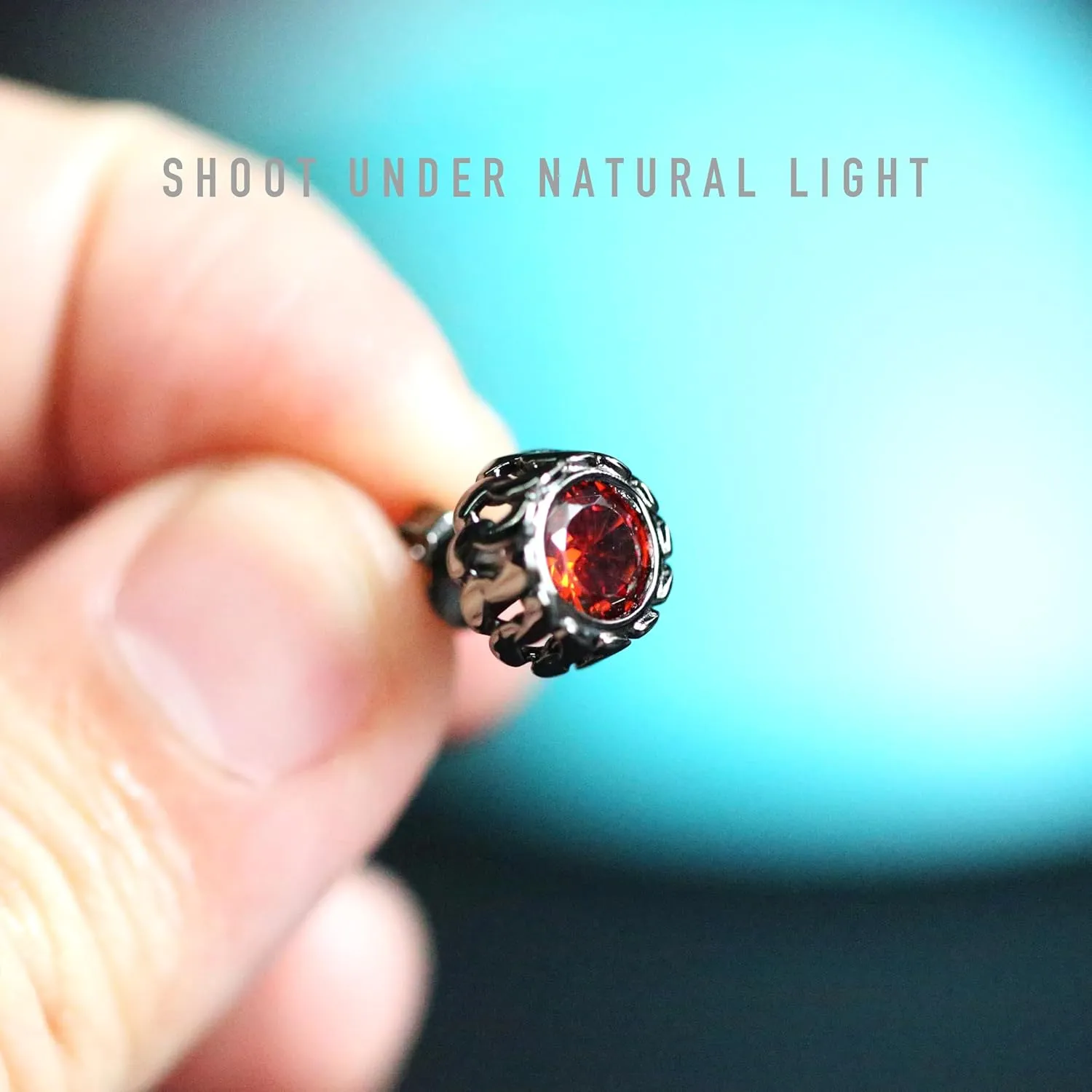 Black Studs Earrings for Men Cubic Zirconia Emerald Garnet Earrings for Women Unique Cuban Link Styled Hypoallergenic Jewelry