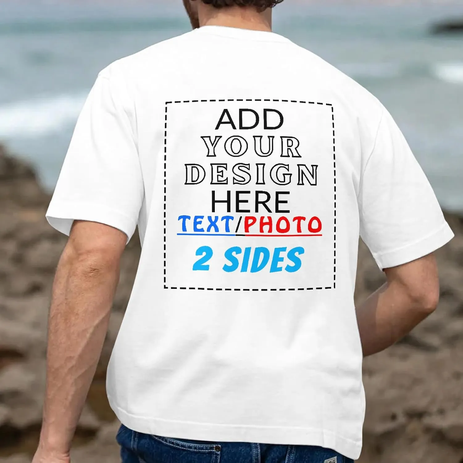 Custom T Shirts for Men Women, Personalized Funny Shirt Design with Your Name Logo Text Print, Design Your Own Shirts