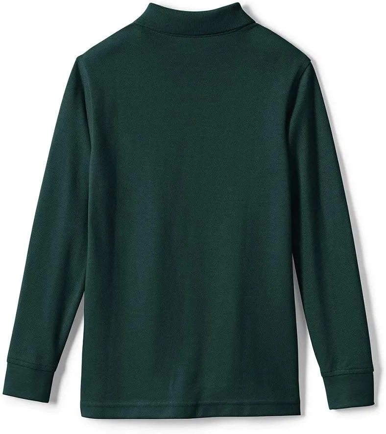 Lands' End School Uniform Young Men's Long Sleeve Mesh Polo Shirt