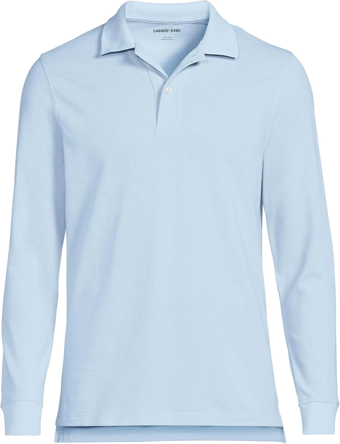 Lands' End School Uniform Young Men's Long Sleeve Mesh Polo Shirt