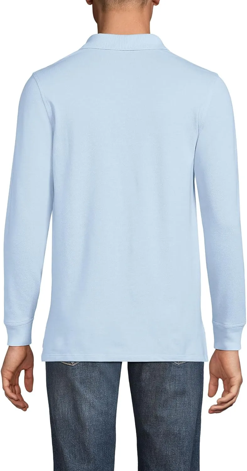 Lands' End School Uniform Young Men's Long Sleeve Mesh Polo Shirt