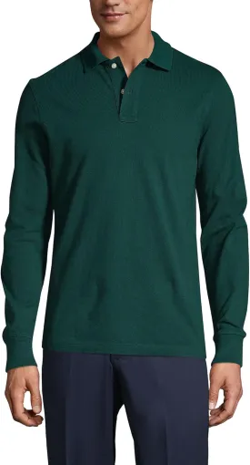 Lands' End School Uniform Young Men's Long Sleeve Mesh Polo Shirt