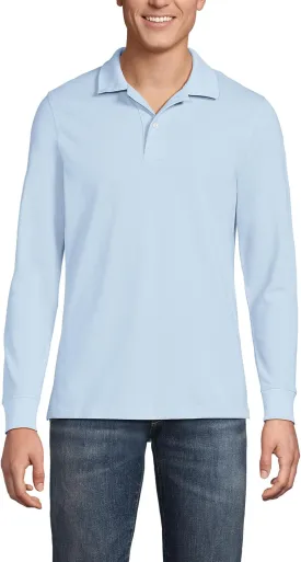 Lands' End School Uniform Young Men's Long Sleeve Mesh Polo Shirt