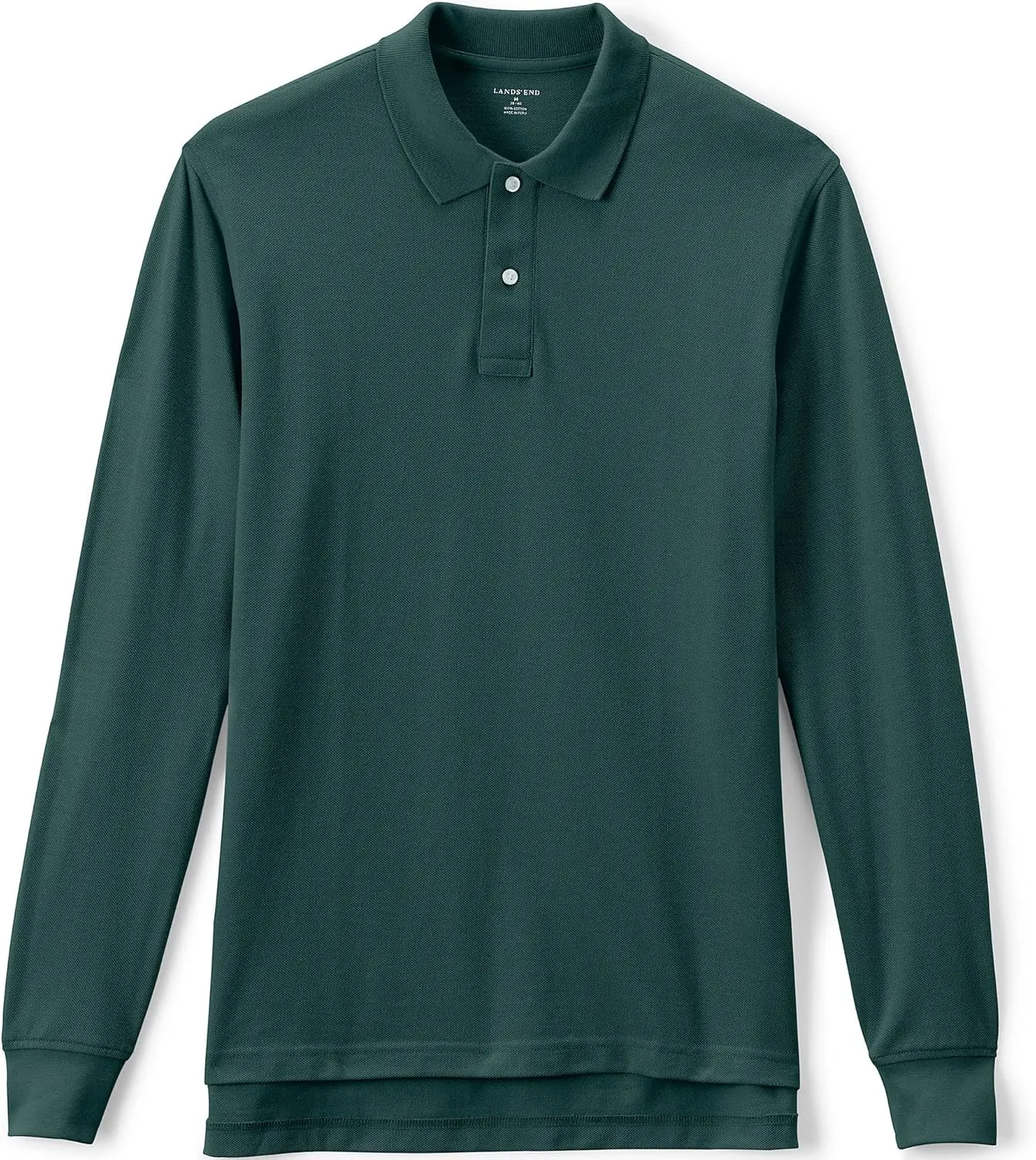 Lands' End School Uniform Young Men's Long Sleeve Mesh Polo Shirt