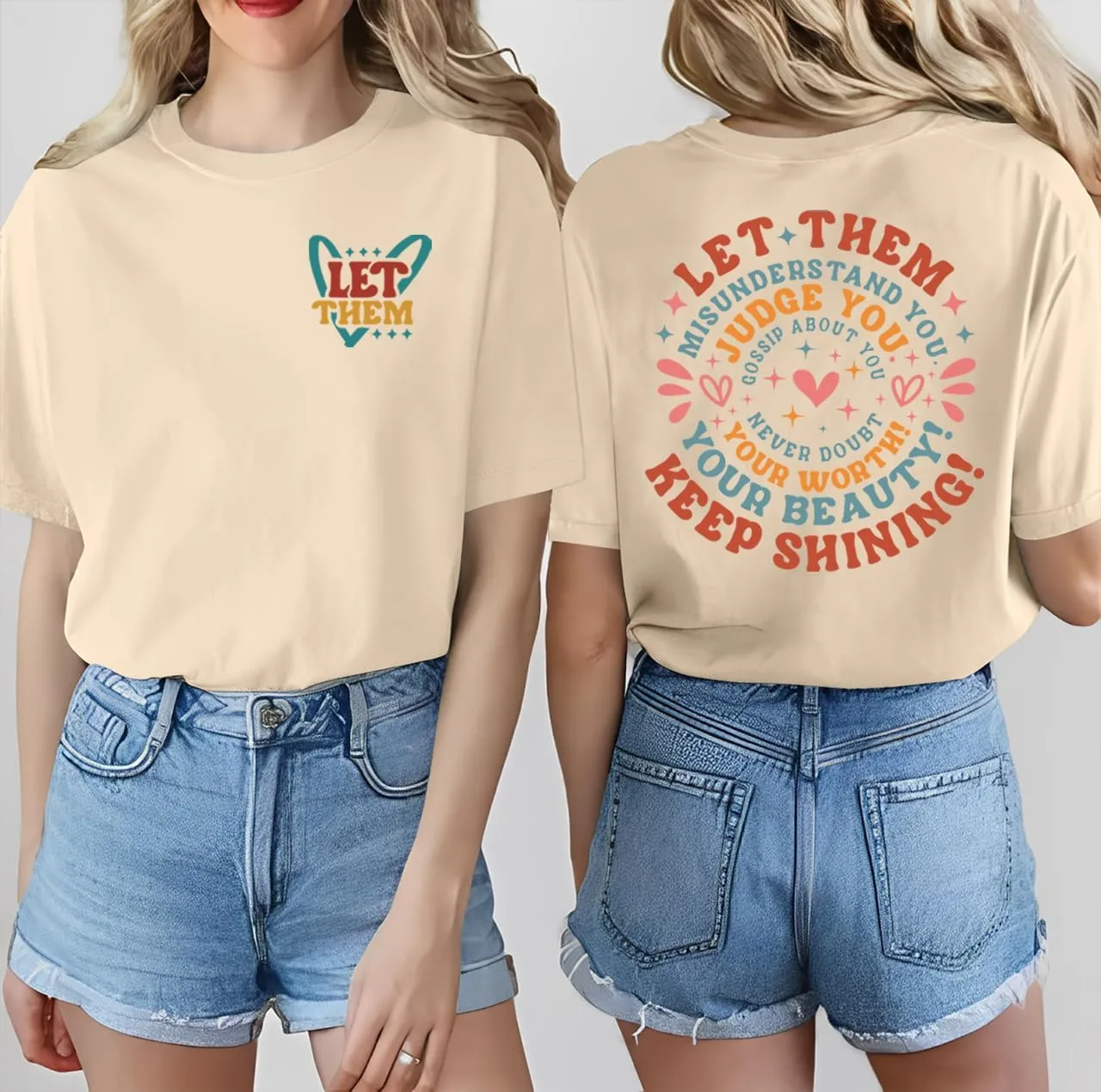 Mental Health Shirt for Women Let Them Misunderstand You Tshirt Cute Heart Motivational Graphic Tee Inspirational Gift