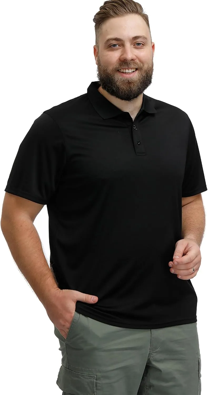 MOHEEN Men's Golf Shirts Short Sleeve Moisture Wicking Polo T-Shirts Athletic Quick Dry Fit Performance Collared UPF 50 