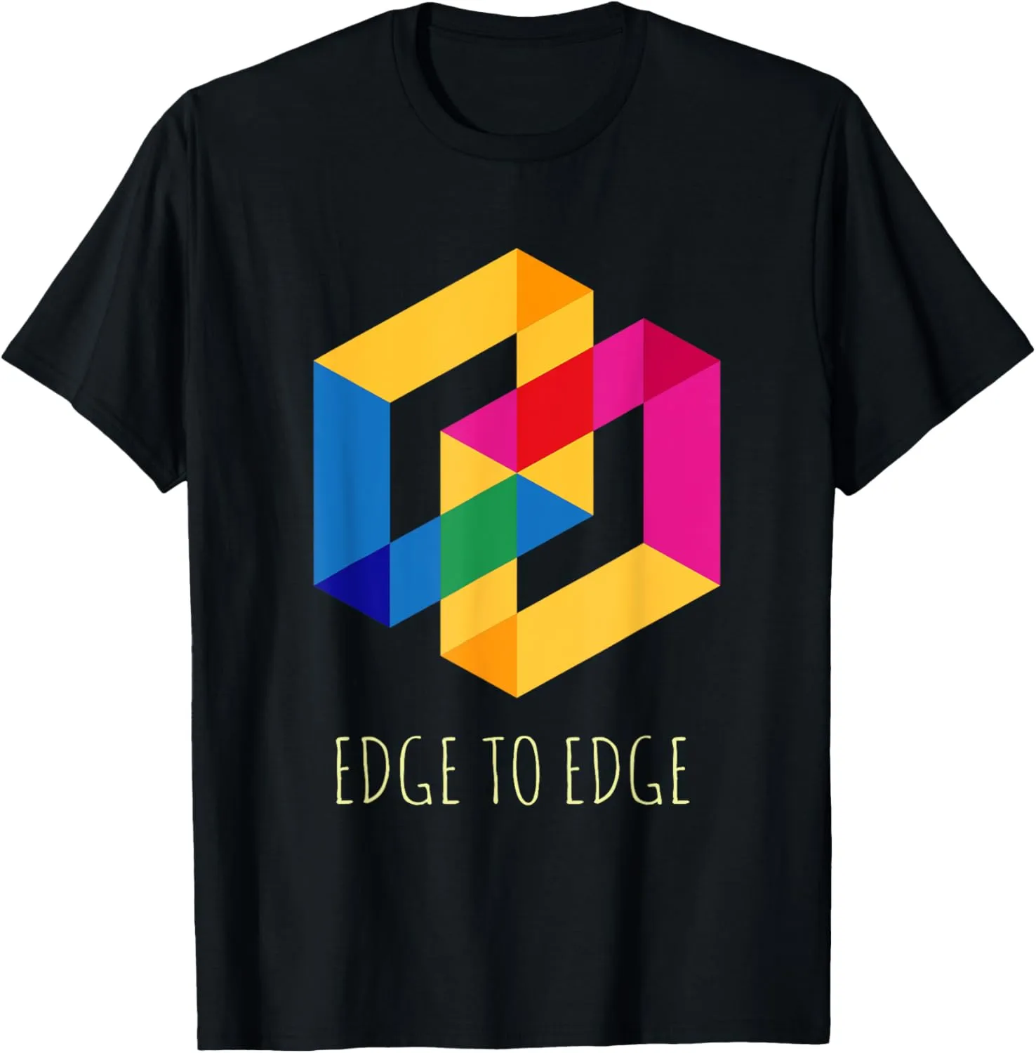 Square Geometric Abstract Line Pattern Retro Modern Shapes T-Shirt