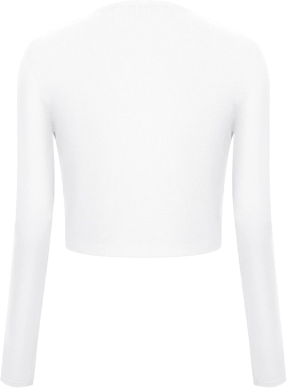 Urban CoCo Women's Long Sleeve Button Up Cropped Cardigan Sweaters for Women Crew Neck Short Bolero Shrug for Dresses