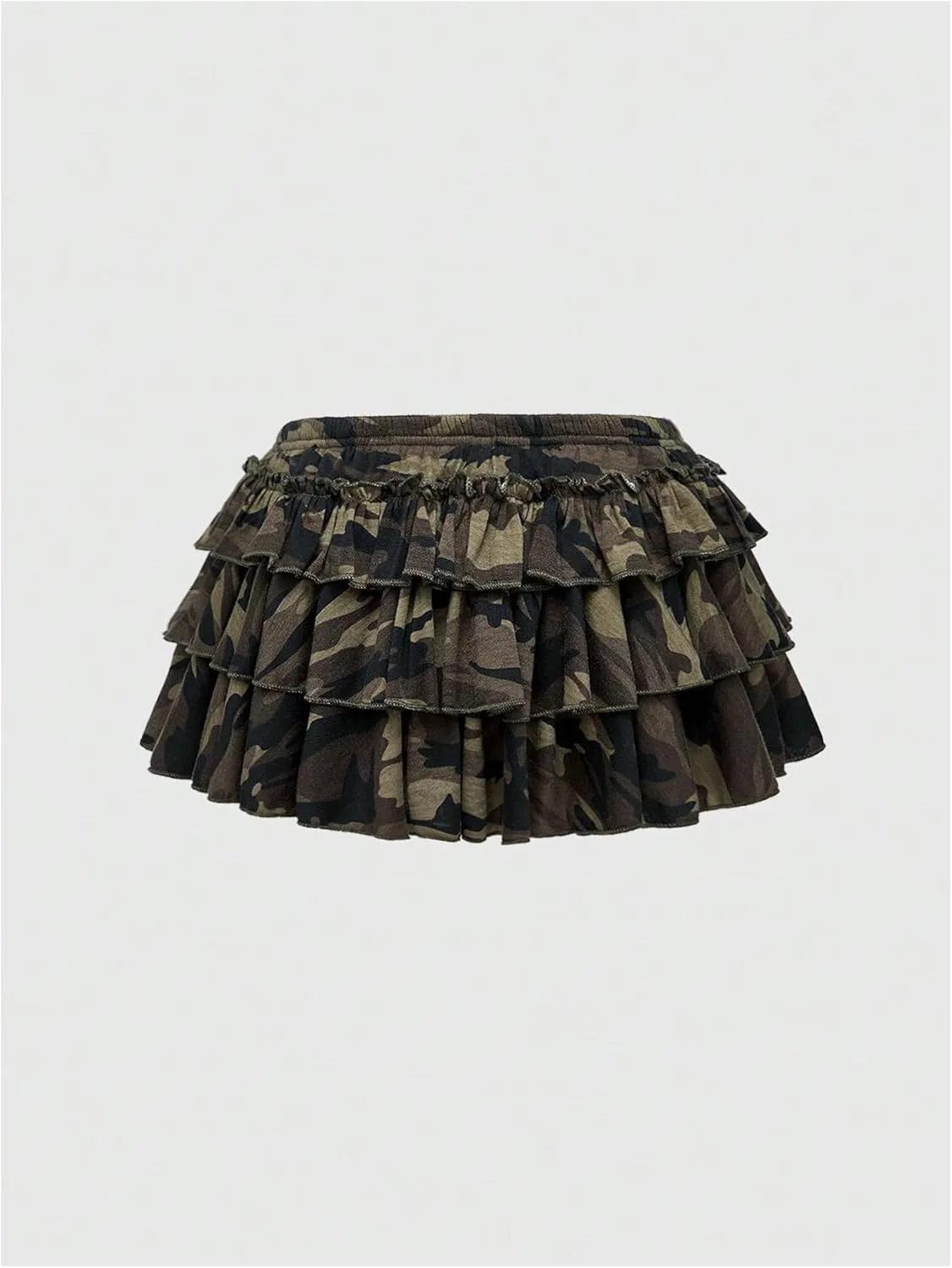Women's Leopard Print Ruffle Mini Skirt Tiered Layered A Line Y2K Short Cake Skirts