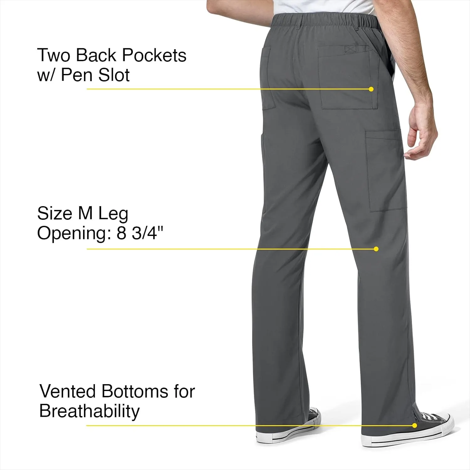 WonderWink Men's Flat Front Cargo Pant